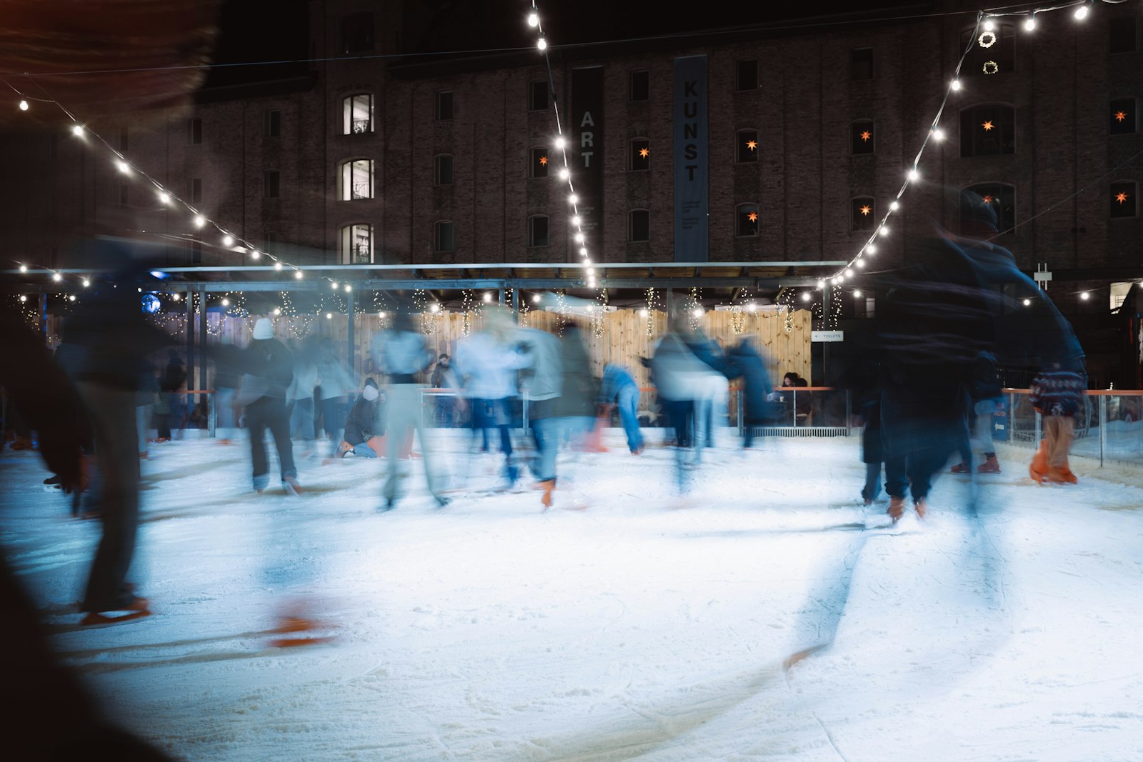 Night skating at the holiday rink