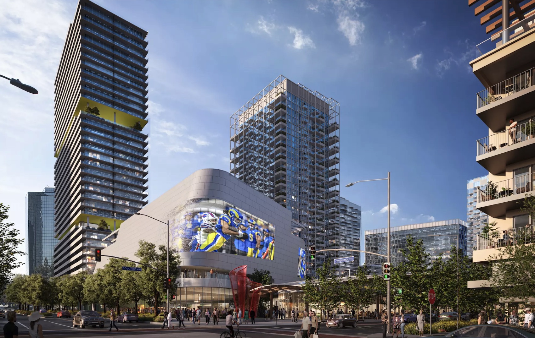 Architectural rendering of the Rams Village development coming to Warner Center
