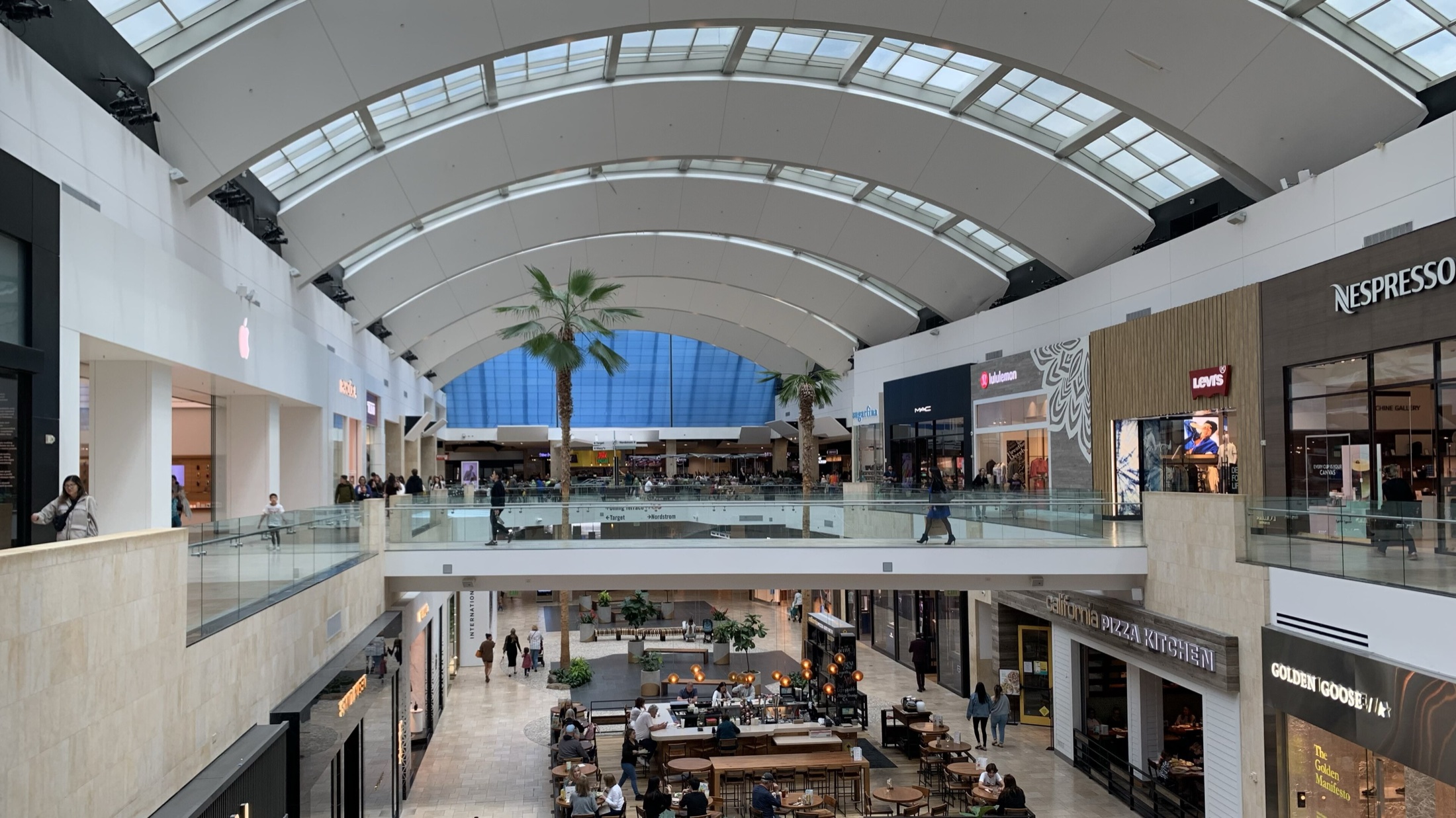 The skylit interior of Westfield Topanga